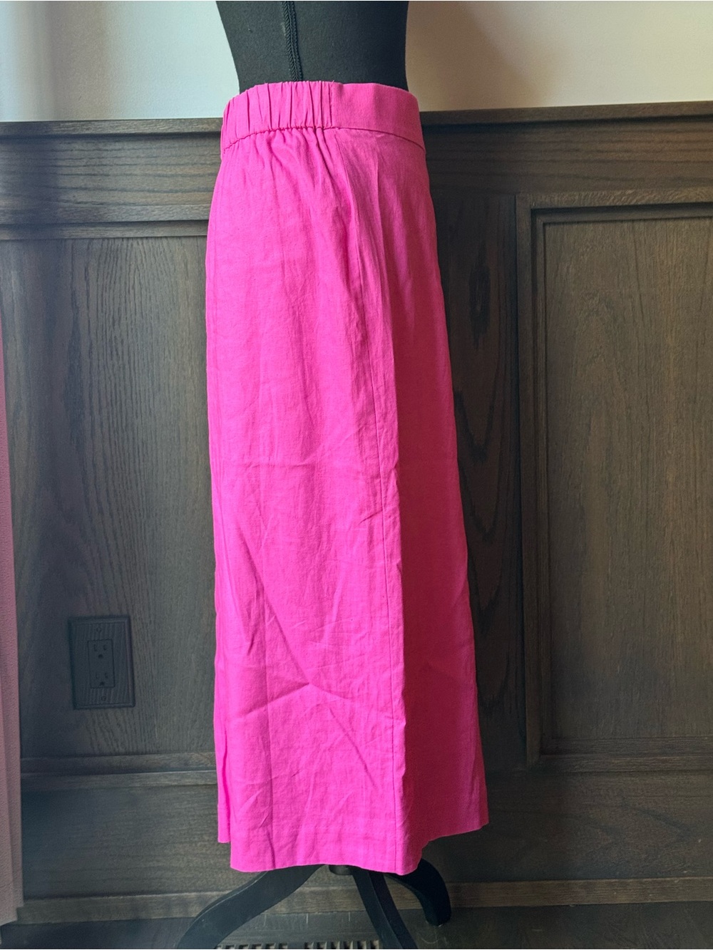 Ann Taylor Vibrant Pink Linen Blend Midi Skirt 12 NWT - Picture 4 of 6